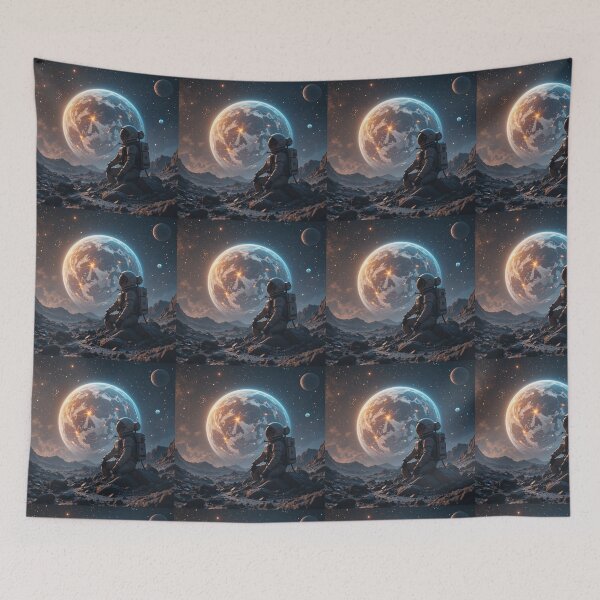 Item preview, Astronaut Watching Earth in Silence designed and sold by PixelVibe782.