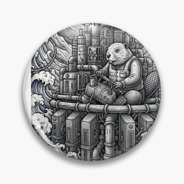 Item preview, The Dam Architect" — Steampunk Beaver & Industrial Sea Engraving Case designed and sold by MiracleDroplet.