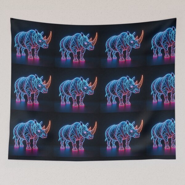 Item preview, Neon Cyberpunk Rhino designed and sold by PixelVibe782.