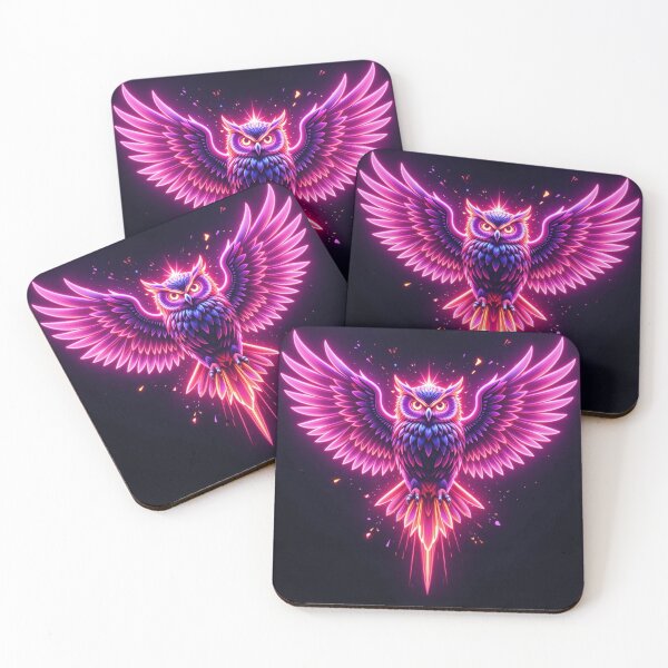 Item preview, Neon Mystic Owl designed and sold by PixelVibe782.
