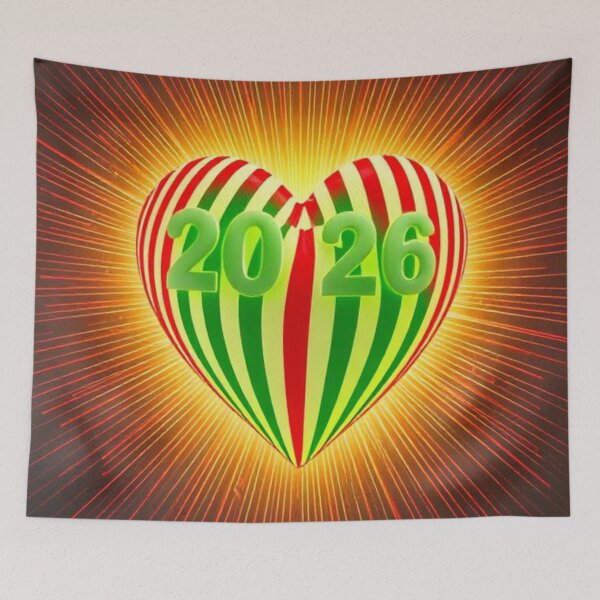 Item preview, 2026 Love - Striped Heart Canvas Art | Valentine's Day Optical Illusion Wall Decor designed and sold by BlackAndBrown.