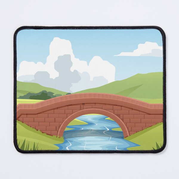 Item preview, Peaceful Countryside Landscape with Stone Bridge and River designed and sold by Preat Landscape Vector.