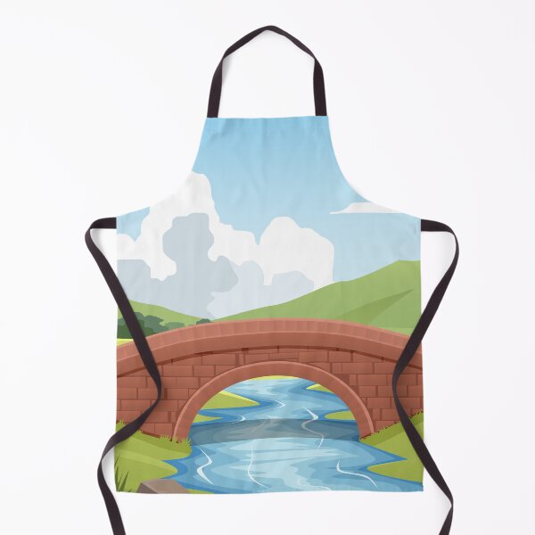 Item preview, Peaceful Countryside Landscape with Stone Bridge and River designed and sold by Preat Landscape Vector.