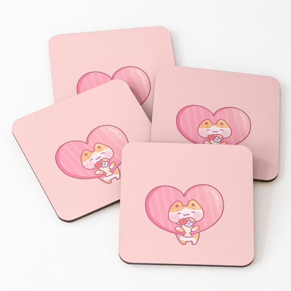 Item preview, Cute Cat Holding Flowers with Pink Heart designed and sold by Plaifa-Art.