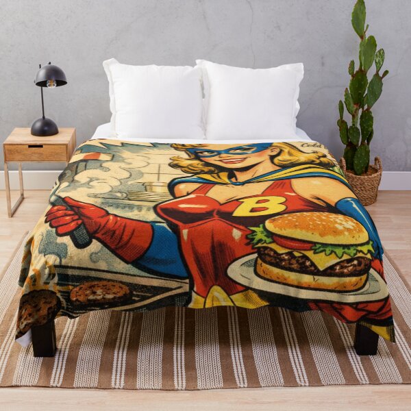 Item preview, Super Burger Heroine in Vintage Comic Style designed and sold by Mauswohn.