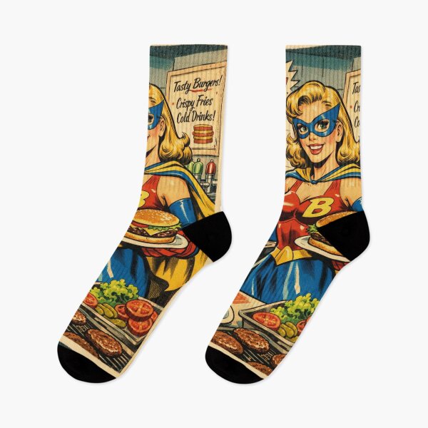 Item preview, Super Burger Heroine in Vintage Comic Style designed and sold by Mauswohn.
