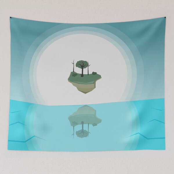 Item preview, Floating island vector landscape designed and sold by havusuoart.