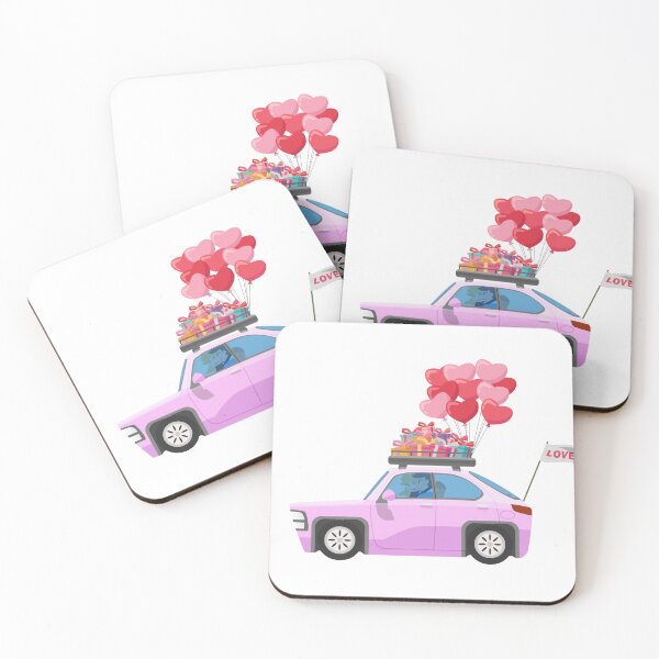 Item preview, Romantic Road Trip Couple with Heart Balloons and Gifts designed and sold by Preat Landscape Vector.