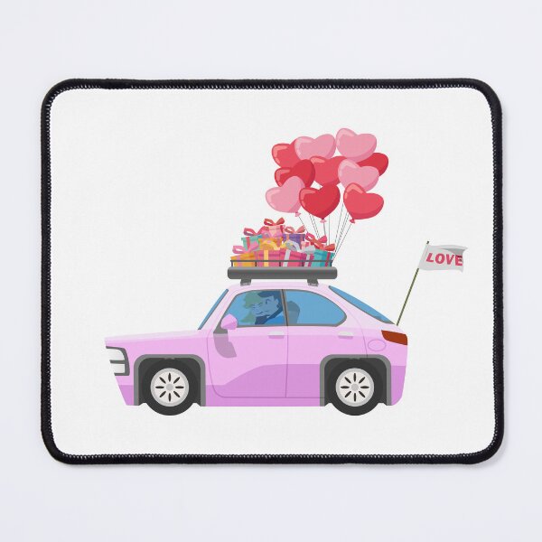 Item preview, Romantic Road Trip Couple with Heart Balloons and Gifts designed and sold by Preat Landscape Vector.