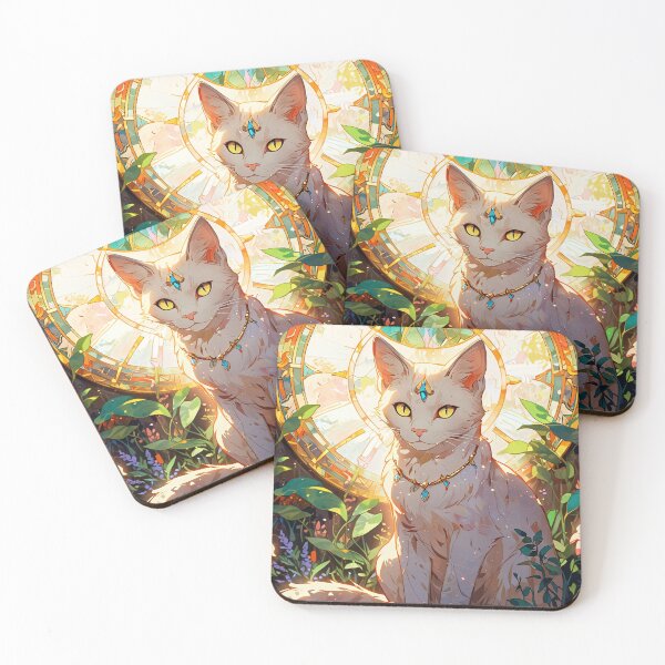 Item preview, Sacred Guardian Cat in Stained Glass Garden designed and sold by KiraChie.