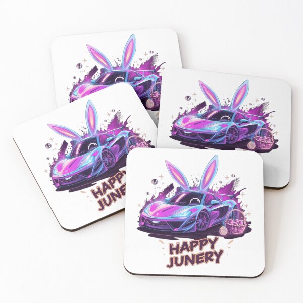Item preview, Neon Bunny-Drive | "Happy Junery" T-Shirt Design designed and sold by artistmagicshop.