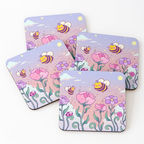 Item preview, Bee Cats and Flower Field designed and sold by Plaifa-Art.