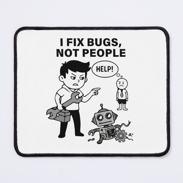 Item preview, I Fix Bugs Not People T Shirt  Funny Programmer IT Developer Humor Cartoon designed and sold by Design-Pro-21.