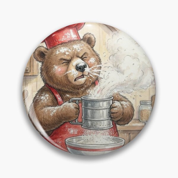 Item preview, Funny Watercolor Bear Chef Messy Baking and Kitchen Chaos designed and sold by Preat Landscape Vector.