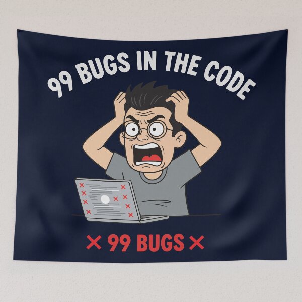 Item preview, 99 Bugs in the Code T Shirt  Funny Programmer Debugging Cartoon Humor designed and sold by Design-Pro-21.