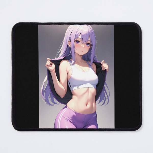 Item preview, Wakaba Kasunri Purple Hair Anime Girl Fitness Sporty Aesthetic Art designed and sold by iloveanimechibi.