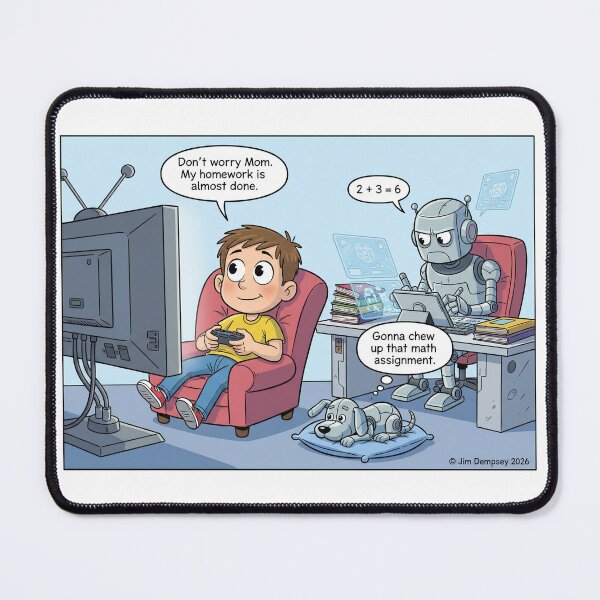 Item preview, Robot doing homework designed and sold by cartoon-stuff.