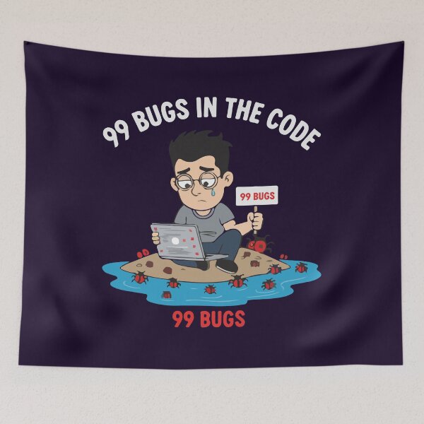 Item preview, 99 Bugs in the Code T-Shirt  Funny Programmer Debugging Meme designed and sold by Design-Pro-21.