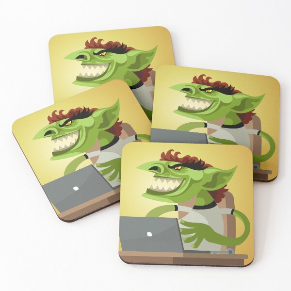 Item preview, evil green troll using a computer designed and sold by matintheworld ( delcarmat ).
