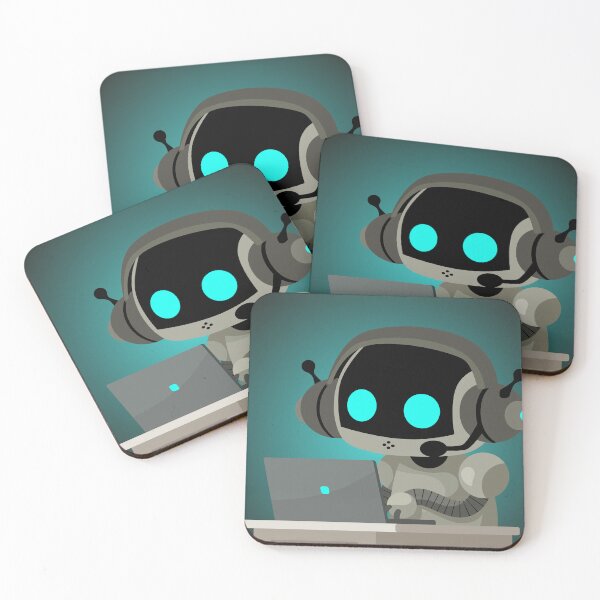 Item preview, ai robot using a laptop computer designed and sold by matintheworld ( delcarmat ).