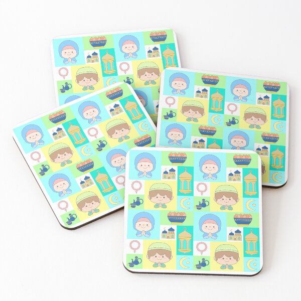 Item preview, Cute Seamless Ramadan Pattern with Muslim Kids Mosque Lantern and Iftar Elements designed and sold by nuchz.