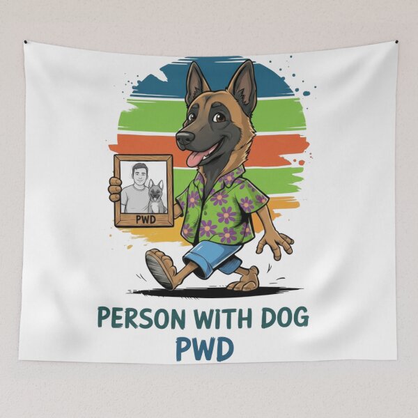 Item preview, Person With Dog Malinois Lover Art Design designed and sold by JG2A.