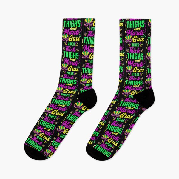 Item preview, Thick Thighs Mardi Gras Vibes Fleur De Lis Mardi Gras Vibes designed and sold by jakaun.