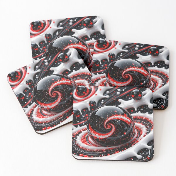 Artikelvorschau, Roter Spiralwirbel-Murmel entworfen und verkauft von Kaleidoscope Print.