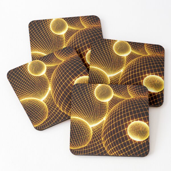Item preview, Golden Wireframe Space Grid designed and sold by Kaleidoscope Print.