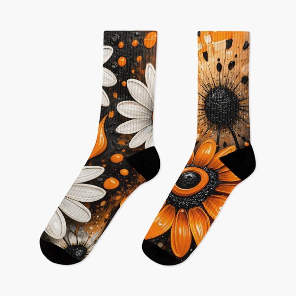 Item preview, Orange and White Daisy Splash Art designed and sold by Kaleidoscope Print.