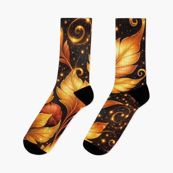 Item preview, Golden Autumn Leaves Stardust designed and sold by Kaleidoscope Print.