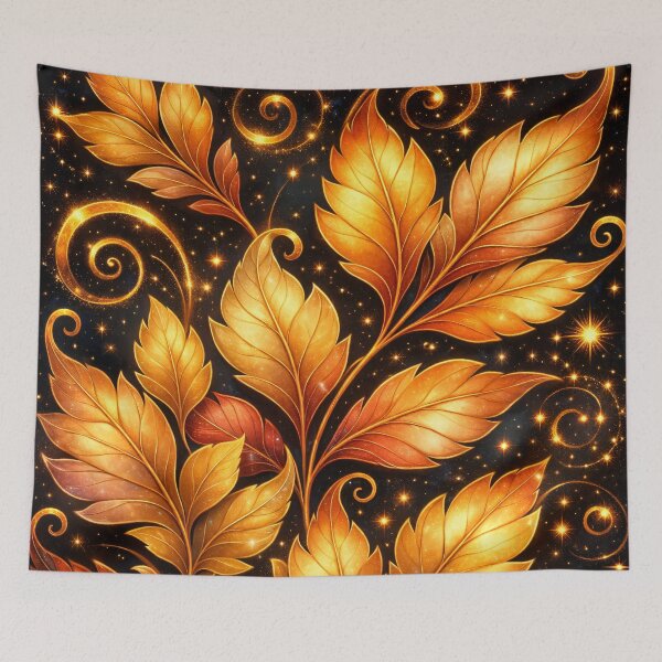 Item preview, Golden Autumn Leaves Stardust designed and sold by Kaleidoscope Print.