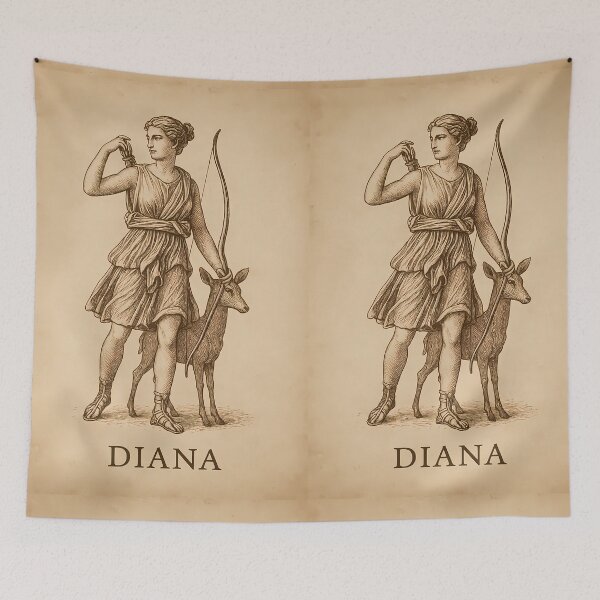 Item preview, Diana Roman Goddess of the Hunt Vintage Illustration designed and sold by NarjaShop.