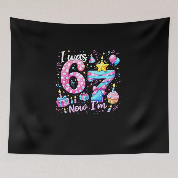 Item preview, 7th Birthday Girl Kids Shirt I was 6 Now I'm 7 Year Old designed and sold by Juansustait.