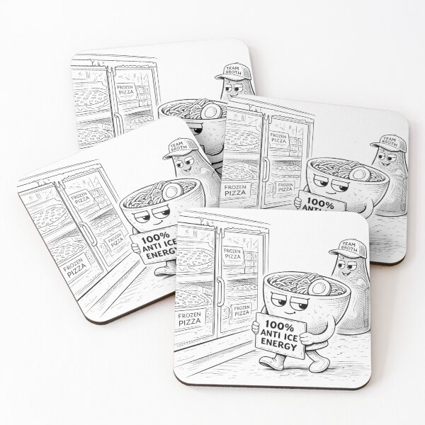 Item preview, 100% Anti Ice Energy Ramen & Team Broth Coloring Page designed and sold by ComedyInkFactor.