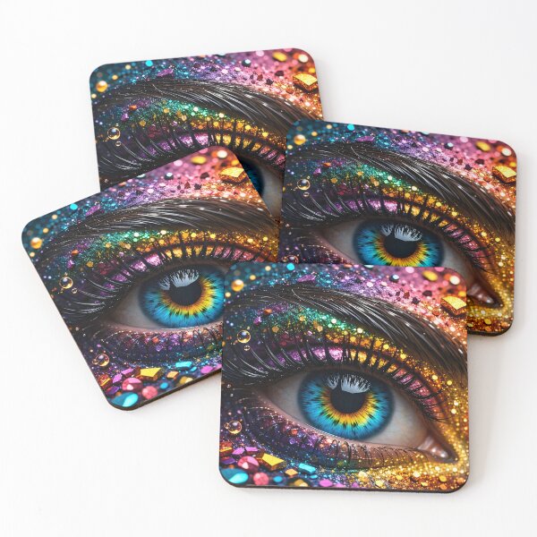 Item preview, Rainbow Glitter Eye Close-Up designed and sold by Kaleidoscope Print.