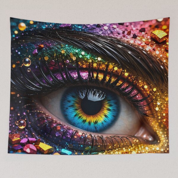 Item preview, Rainbow Glitter Eye Close-Up designed and sold by Kaleidoscope Print.