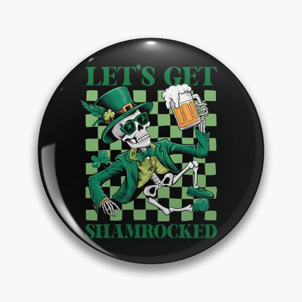 Item preview, Let's Get Shamrocked Skeleton Drink Checkered Graphic designed and sold by jakaun.