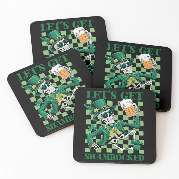 Item preview, Let's Get Shamrocked Skeleton Drink Checkered Graphic designed and sold by jakaun.