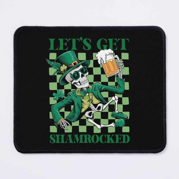 Item preview, Let's Get Shamrocked Skeleton Drink Checkered Graphic designed and sold by jakaun.