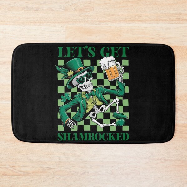 Item preview, Let's Get Shamrocked Skeleton Drink Checkered Graphic designed and sold by jakaun.