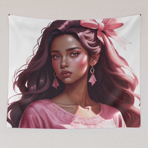Item preview, Elegant Female Portrait in Soft Pink Tones designed and sold by FrenchRomani.