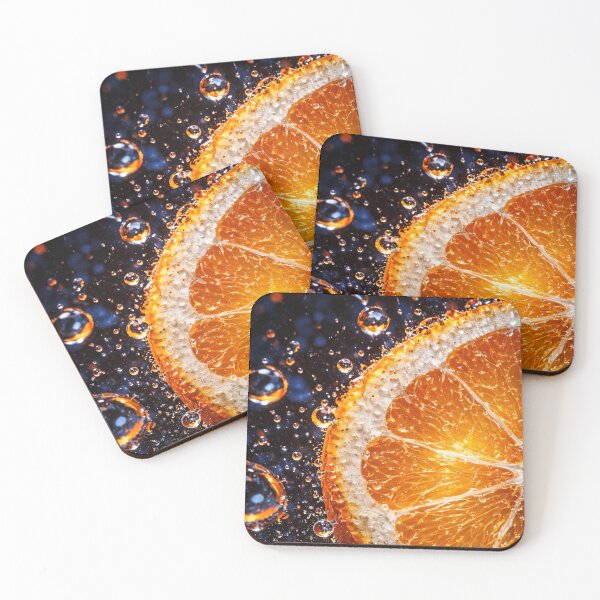 Item preview, Orange Slice Splash Macro designed and sold by Kaleidoscope Print.