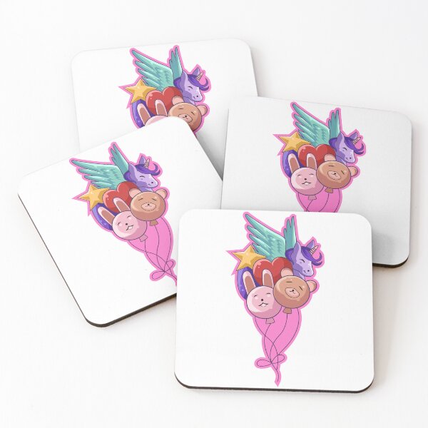 Item preview, cute balloons bear rabbit heart unicorn and star for gift designed and sold by neonabdrawn.