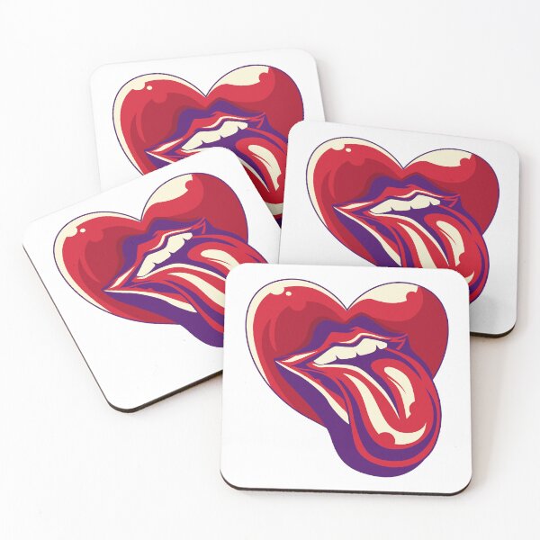 Item preview, surrealistic love heart with a mouth and tongue designed and sold by neonabdrawn.