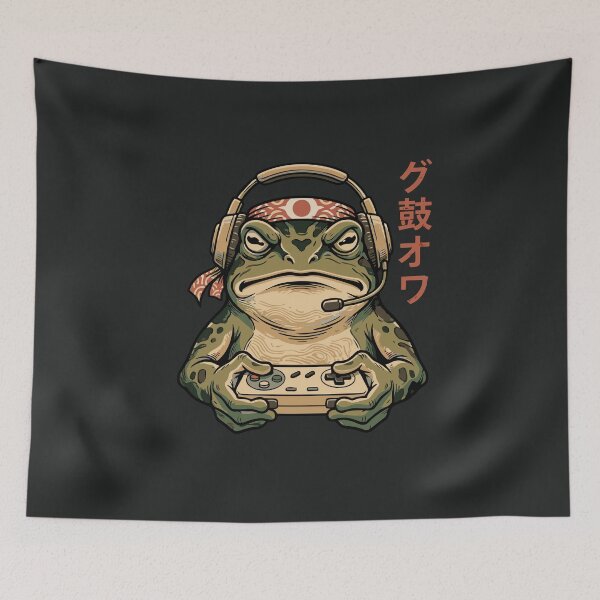 Item preview, Retro Gaming Frog Gamer Japanese Art Themed Anime Manga Aesthetics  designed and sold by alenaz.