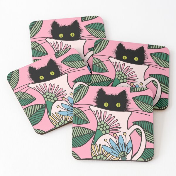 Item preview, Black cat hiding in a jug designed and sold by FlowerFolie.