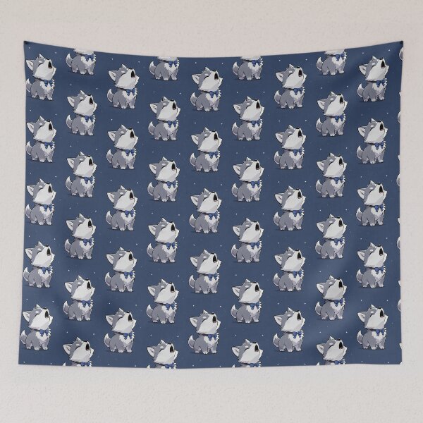 Item preview, Little Howling Wolf Pup Under the Stars designed and sold by LauraMK.