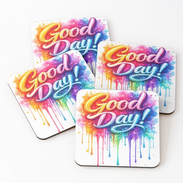 Item preview, Good Day! – Colorful Dripping Paint Brush Typography designed and sold by Fabrifrank.
