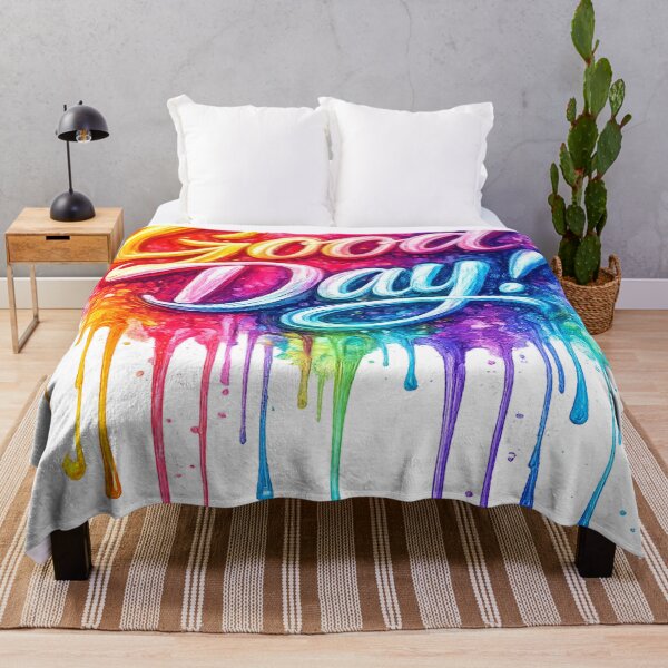 Item preview, Good Day! – Colorful Dripping Paint Brush Typography designed and sold by Fabrifrank.